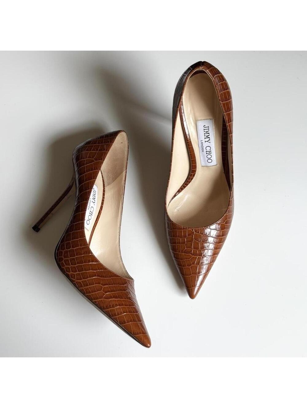 Jimmy Choo crocodile-embossed leather pumps • size 38